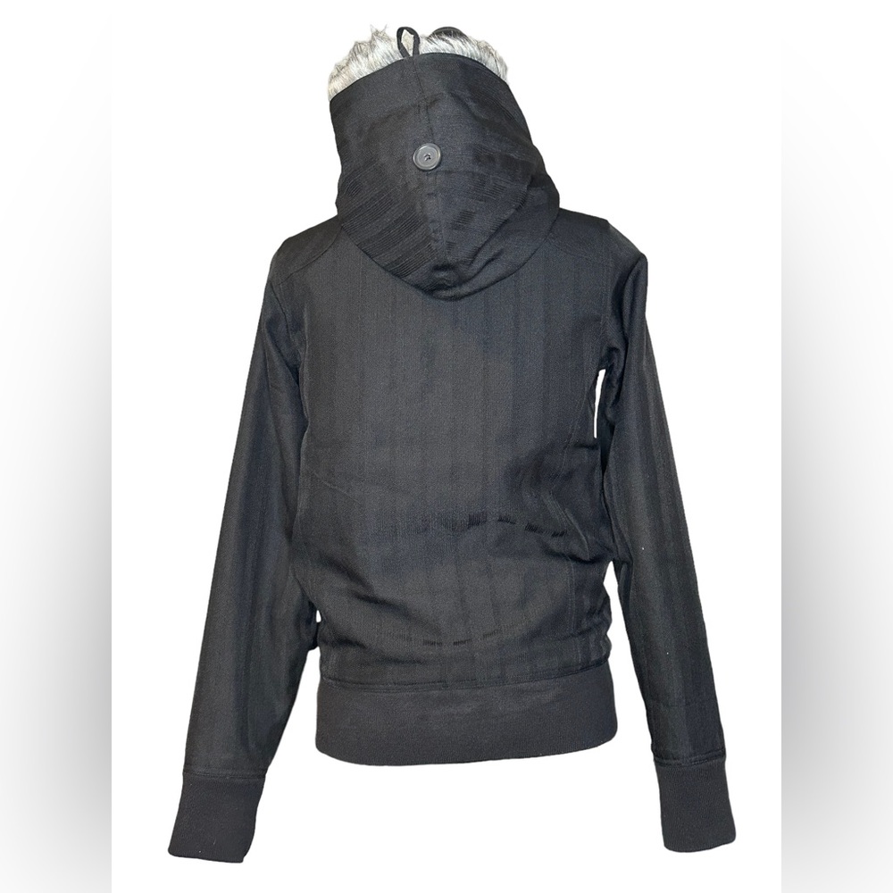 Vans Black Jacket with Faux Fur Hood - Picture 6 of 9
